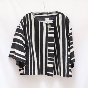 NWT Alembika striped blazer jacket plus size 2X 3X linen cotton new summer